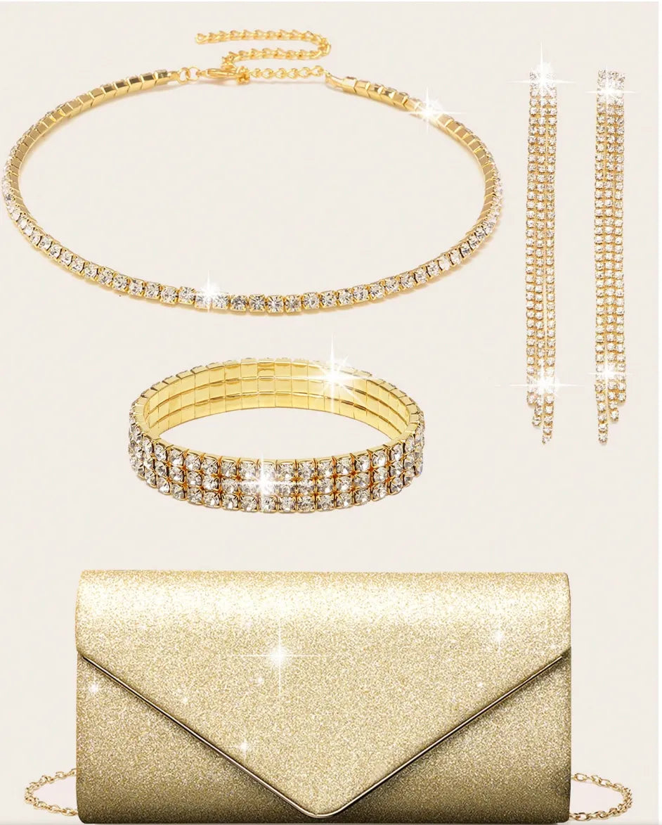 Conjunto Luxo Feminino – 4 Peças para Festa