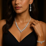 Kit de Joias Femininas ELIORA – Colar, Brincos e Pulseira Luxo