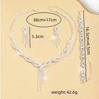 Conjunto de Joias Femininas Luxo ELIORA – Colar, Pulseira e Brincos Strass