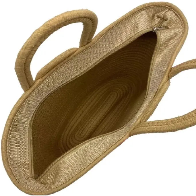 Bolsa de Praia Feminina com Pompons Coloridos