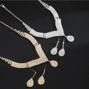 Conjunto de Joias Femininas Gota Strass Prateado – ELIORA Luxo e Elegância