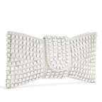 Bolsa Clutch Feminina de Festa – Pedrarias e Laço Elegante Prata ou Dourada