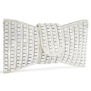 Bolsa Clutch Feminina de Festa – Pedrarias e Laço Elegante Prata ou Dourada