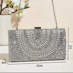 Bolsa Feminina de Festa ELIORA – Brilho Texturizado com Alça Removível