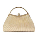 Bolsa clutch festa ELIORA com alça de corrente dourada removível, bolsa feminina elegante para casamentos e eventos noturnos.