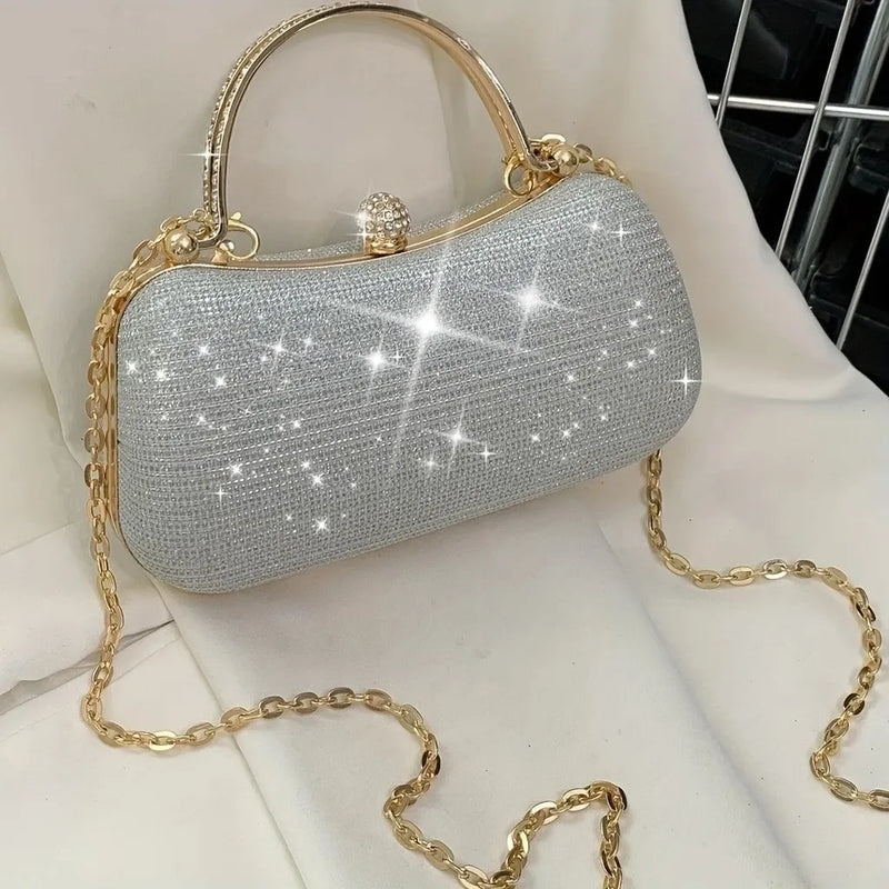 Bolsa Feminina de Festa com Strass ELIORA – Clássica e Elegante para Banquetes e Eventos