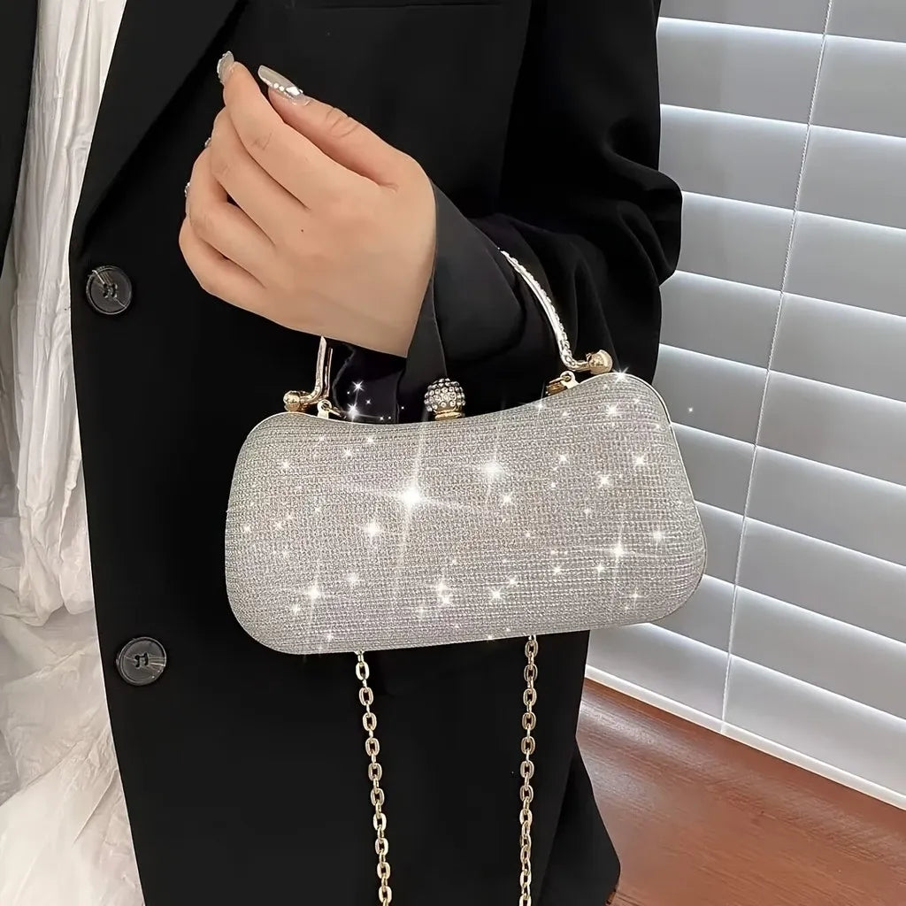 Bolsa Feminina de Festa com Strass ELIORA – Clássica e Elegante para Banquetes e Eventos